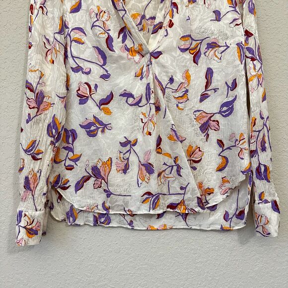 ZADIG & VOLTAIRE Tink Jac Cut Flowers Blouse V-Neck Multicolor - Picture 4 of 11